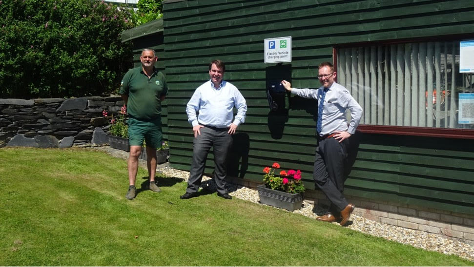 Craig & Russell George MS visited Garth Holiday Park in Machynlleth, who have just installed the area's first EV Charging Points.